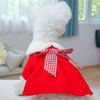 Μεσαία ρούχα για κορίτσια για σκύλους Χαριτωμένα ρούχα για σκύλους Ζεστά κατοικίδια Fleece γάτα Γιορτάστε με ρούχα για το κατοικίδιό σας