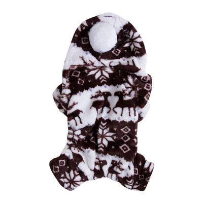 Odjeća za kućne ljubimce Pidžama za pse Slatki mekani psić Teddy Koraljni baršunasti kombinezon životinjskog uzorka Zimski topli kombinezon Veličina S-XXL