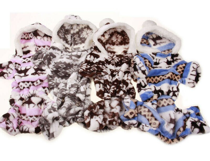 Odjeća za kućne ljubimce Pidžama za pse Slatki mekani psić Teddy Koraljni baršunasti kombinezon životinjskog uzorka Zimski topli kombinezon Veličina S-XXL