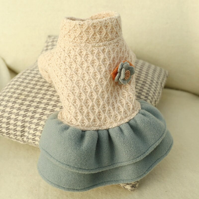 Fusta de lux pentru câini, haină caldă de iarnă pentru cățeluș, jachetă florală pentru câine mic, haine de festival, costum pentru chihuahua, pudel, buldog