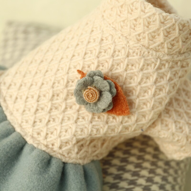 Fusta de lux pentru câini, haină caldă de iarnă pentru cățeluș, jachetă florală pentru câine mic, haine de festival, costum pentru chihuahua, pudel, buldog