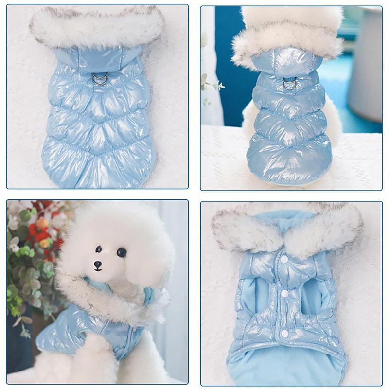 Zimski kaput za kućne ljubimce Udobni stilski zimski kaputi za štene Otporni na vjetar Debela topla odjeća od flisa za kućne ljubimce s rupom za povodac za male srednje