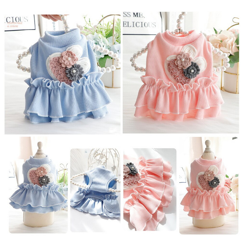 Naminių gyvūnėlių vasaros šunų sijonas Miela šunų suknelė Vestuvinė suknelė Sijonas katės princesės suknelė šuniukui Eddy Bichon pudelio Pomeranijos drabužiai