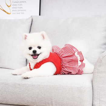 Φόρεμα για σκύλους/γάτα με βολάν στρίφωμα με δίποδο αναπνεύσιμη φούστα σκύλου Φόρεμα για κατοικίδια με κόμπο για πάρτι vestidos de verano 2021