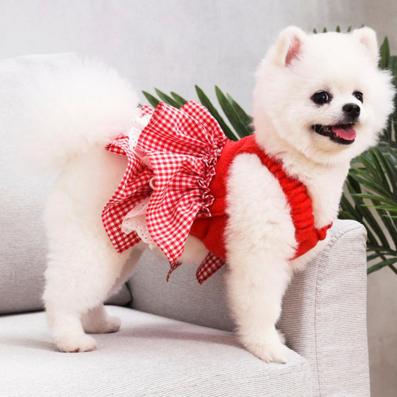 Šaty pre psa/mačku s volánikovým lemom, obojnohé, priedušná sukňa pre psa s mašľou, šaty pre domáce zvieratá na letnú párty 2021