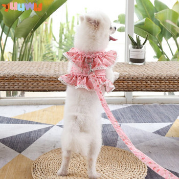 Λουρί σκύλου αναπνεύσιμο στερεοφωνικό ροζ λουλούδι λουρί για κατοικίδια γάτα Σετ λουριών για κουτάβι γιλέκο λουριά λουριά για σκύλους λουρί για κατοικίδια Φορέματα
