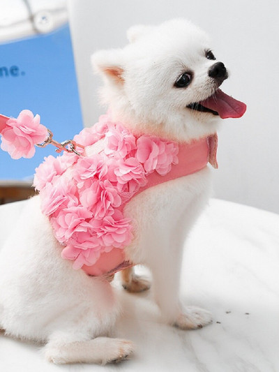 Koerte jalutusrihmad hingavad stereoroosad lillelised rakmed Lemmikloomakasside koerte jalutusrihmade komplekt Kutsikavesti rakmed jalutusrihmad Koerte rakmed Lemmikloomade esemed Kleidid