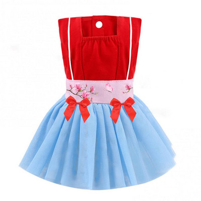 Kačių šunų suknelė su dviem kojomis pavasario vasaros mados kinų stiliaus medvilniniai drabužiai gyvūnams