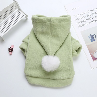 Animalele de companie, stilul de toamnă și iarnă, plus catifea îngroșată, au un design simplu, pulover cu glugă de pluș pentru ca animalele de companie mici să poarte