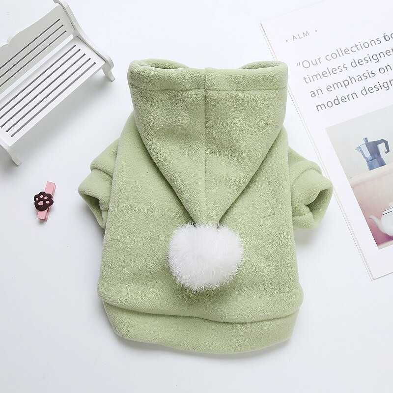 Animalele de companie, stilul de toamnă și iarnă, plus catifea îngroșată, au un design simplu, pulover cu glugă de pluș pentru ca animalele de companie mici să poarte