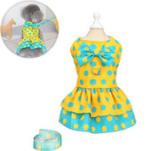 Καλοκαιρινά ρούχα για σκύλους για κατοικίδια Γλυκιά φούστα πριγκίπισσας για μικρό μεσαίο σκύλο Φόρεμα πριγκίπισσας Pomeranian με λουρί Γιορκ για σκύλους