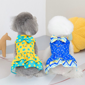 Καλοκαιρινά ρούχα για σκύλους για κατοικίδια Γλυκιά φούστα πριγκίπισσας για μικρό μεσαίο σκύλο Φόρεμα πριγκίπισσας Pomeranian με λουρί Γιορκ για σκύλους