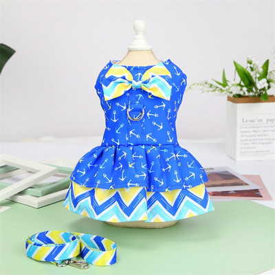 Καλοκαιρινά ρούχα για σκύλους για κατοικίδια Γλυκιά φούστα πριγκίπισσας για μικρό μεσαίο σκύλο Φόρεμα πριγκίπισσας Pomeranian με λουρί Γιορκ για σκύλους