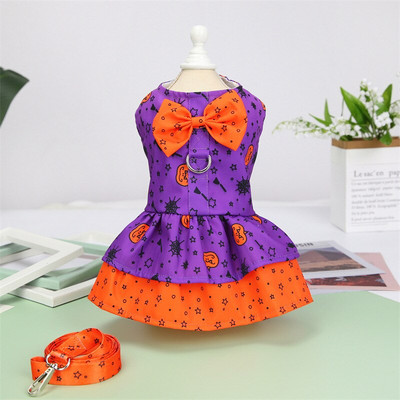 Καλοκαιρινά ρούχα για σκύλους για κατοικίδια Γλυκιά φούστα πριγκίπισσας για μικρό μεσαίο σκύλο Φόρεμα πριγκίπισσας Pomeranian με λουρί Γιορκ για σκύλους