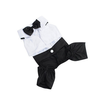 Härrasmeeste koerariided pulmakostüüm, pidulik särk väikestele koertele, kikilips, smoking, lemmikloomakomplekt Halloweeni jõulukostüüm kassidele