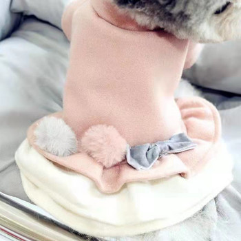 Φθινοπωρινό χειμερινό κατοικίδιο σκύλο κοντή φούστα φλις γάτα σκύλος πριγκίπισσα φόρεμα ζεστό για μικρά σκυλιά κουτάβι τσιουάουα κανίς γαλλικό μπουλντόγκ