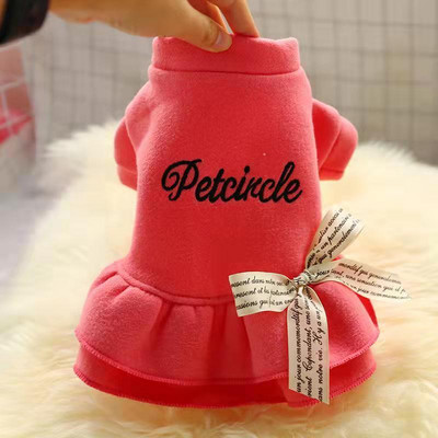 Sügistalvine lemmikloomakoer lühike seelik fliisist kass koera printsess kleit soe väikestele koertele kutsikas chihuahua puudel prantsuse buldog