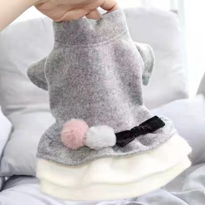 Sügistalvine lemmikloomakoer lühike seelik fliisist kass koera printsess kleit soe väikestele koertele kutsikas chihuahua puudel prantsuse buldog