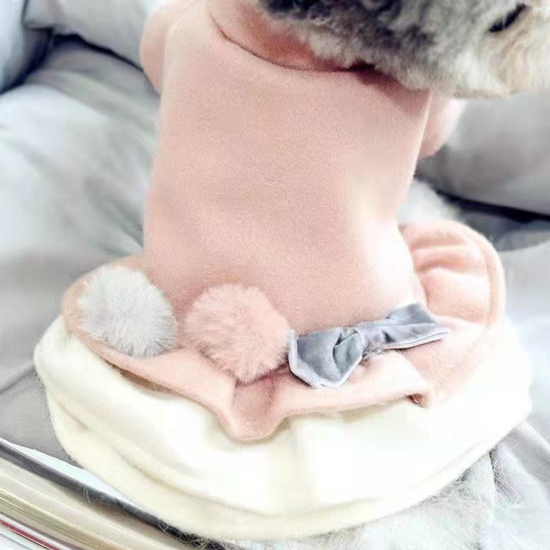 Sügistalvine lemmikloomakoer lühike seelik fliisist kass koera printsess kleit soe väikestele koertele kutsikas chihuahua puudel prantsuse buldog