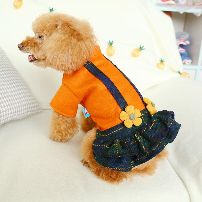 Oblečenie pre domáce zvieratá, psy a mačky, nové oblečenie pre medvedíkov, ktoré udrží teplo na jeseň a zimu, vlnená sukňa s karamelovým macchiato, malé a stredné oblečenie pre domáce zvieratá.