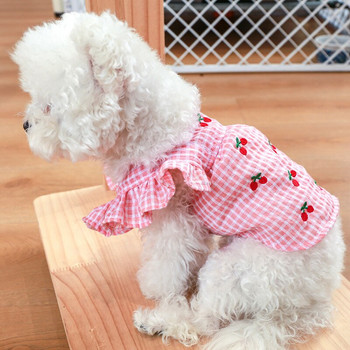 НОВИ летни поли за кучета Принцеса Розова черешова рокля за кучета Дрехи Меки летящи сиви