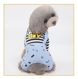 Salopetă cu dungi pentru animale de companie, câine, cățeluș, haine cu patru picioare, fată bună/băiat, cu litere, hanorac, salopete, haine pentru câine mic, pisică
