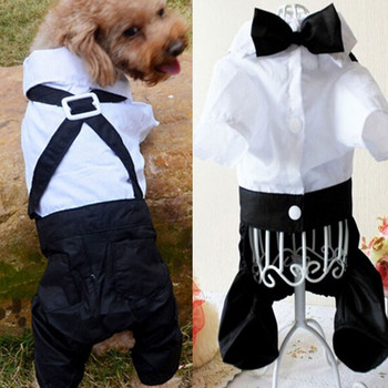 Ρούχα για σκύλους για κατοικίδια Ρούχα Prince Tuxedo Παπιγιόν Παλτό Τσιουάουα Όμορφη μόδα για κατοικίδια Κοστούμι για σκύλους Νυφικό Παλτό