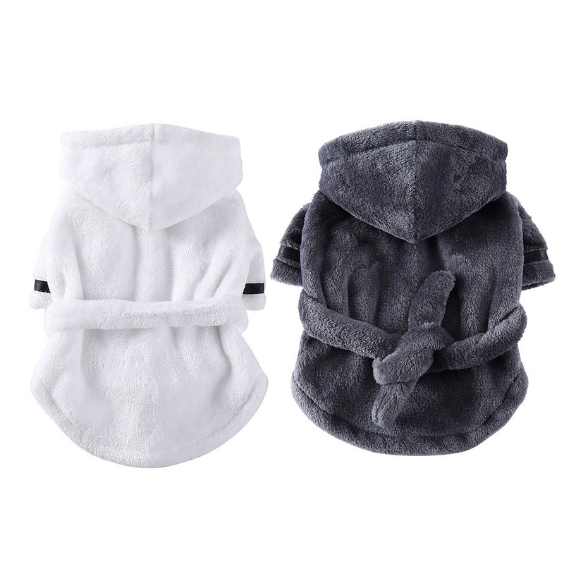 Poliesterio mažų šunų miegamieji rūbai Reguliuojamo diržo rankovėmis Kačiuko naktinis marškinys Minkštas išlaiko šilumą Lengvas naminis drabužis naminiams gyvūnėliams