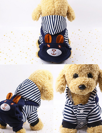 Χαριτωμένο μπουφάν με κουκούλα γαλλικού μπουλντόγκ Χειμερινά ζεστά ρούχα για κατοικίδια για μικρά σκυλιά Ρούχα για κουτάβι γάτα σε σχήμα αυτιών κουνελιών