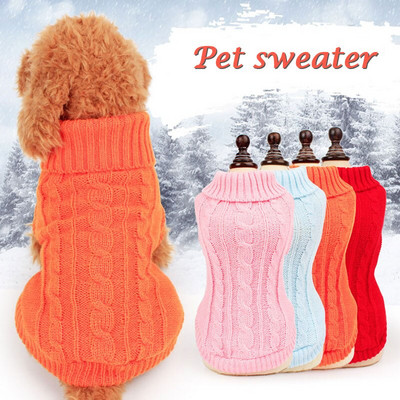 Ρούχα για σκύλους Χειμερινά ζεστά κατοικίδια Ρούχα για σκύλους για γάτες Πλεκτά ρούχα κατοικίδιων ζώων για μικρούς μεσαίους σκύλους Πουλόβερ για κουτάβια τσιουάουα