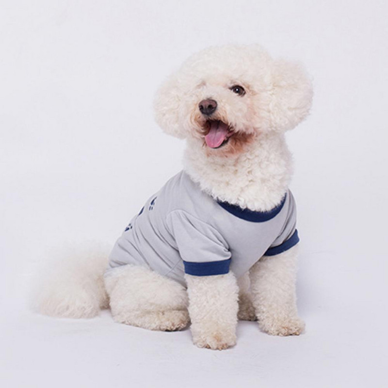 Vasaros naminio šuns katės apranga animacinių filmų usūrinio rašto priekinių kojų minkšti marškinėliai viršutinė liemenė