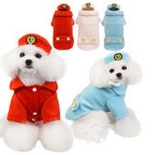 Oblečenie pre domáce zvieratá, jeseň/zima, teplé oblečenie pre psy a mačky, sada, módny roztomilý cosplay kabát pre letušky a stevardov, pre šteniatka a mačiatka, oblečenie pre domáce zvieratá