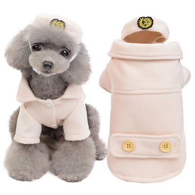 Oblečenie pre domáce zvieratá, jeseň/zima, teplé oblečenie pre psy a mačky, sada, módny roztomilý cosplay kabát pre letušky a stevardov, pre šteniatka a mačiatka, oblečenie pre domáce zvieratá