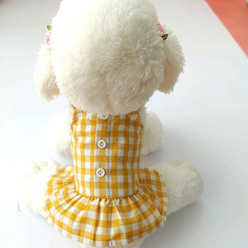 Ανοιξιάτικο και Καλοκαίρι Φόρεμα για κουτάβι άγγελος Βαμβακερά καρό φορέματα κατοικίδιων ζώων για μικρά σκυλιά Γιορκσάιρ Μαλτέζικη φούστα για κατοικίδια Ρούχα
