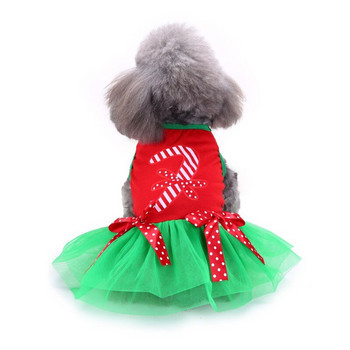 Αστεία αποκριάτικες φούστα για σκύλους γάτας Ρούχα μόδας Πολύχρωμη εκτύπωση Φούστα για κατοικίδια γάτα με φιόγκο Χριστουγεννιάτικη φούστα για σκύλους