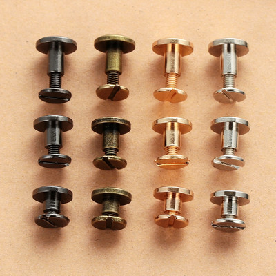 10PC Leather Craft Solid Nail Bolt Bookkeeping Round Head Screws Strap Rivets Screw for Luggage Craft Clothes/Bag/Shoes5/6.5/8mm