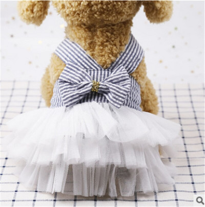 Modna odjeća za kućne ljubimce Baletna suknja za pse Kućne ljubimce Odjeća za štene Mačka Lacs Tutu Čipkana haljina na pruge Odjeća za čivave