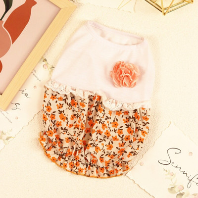 Rochie prințesă câine pisică model floral animal de companie cățeluș fustă zână haine de primăvară/vară ținută 5 mărimi