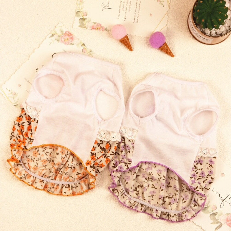 Rochie prințesă câine pisică model floral animal de companie cățeluș fustă zână haine de primăvară/vară ținută 5 mărimi