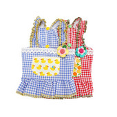 Modna simpatična crtana haljina za pse s cvijetom Sling suknja Proljeće i ljeto Nove tanke karirane suknje za pse Odjeća za kućne ljubimce