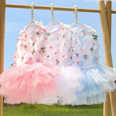 Lace Chiffon Dress For Small Dog Skirts Fashion Party Birthday Puppy Wedding Dress for Pet Summer Cute Costume Clothes For Pet