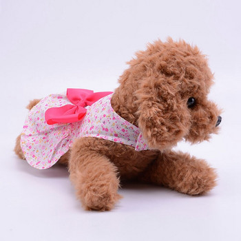 Ρούχα για σκύλους κατοικίδιων ζώων Βαμβακερό υλικό αντηλιακό γιλέκο αναπνεύσιμο δροσερό γιλέκο χαριτωμένο μπλουζάκι κουταβιού με στάμπα Φιόγκος λουλουδάτο καλοκαίρι