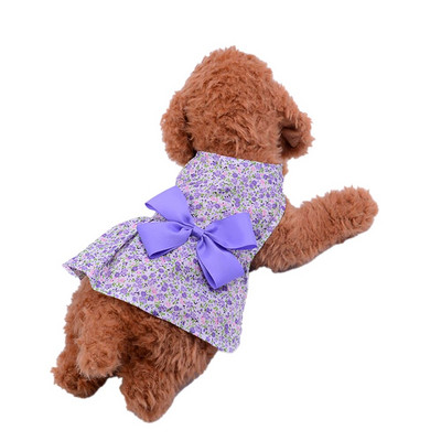 Ρούχα για σκύλους κατοικίδιων ζώων Βαμβακερό υλικό αντηλιακό γιλέκο αναπνεύσιμο δροσερό γιλέκο χαριτωμένο μπλουζάκι κουταβιού με στάμπα Φιόγκος λουλουδάτο καλοκαίρι