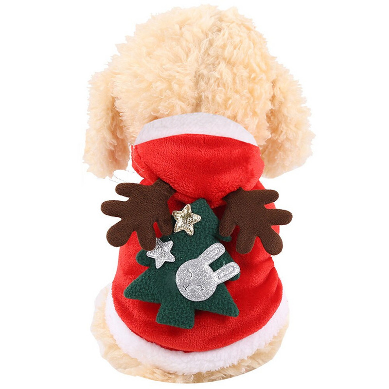 Šuns kostiumas Žieminis briedžio rogės Sniego žmogaus raštas Šiltas Juokingas Rudens Kalėdų Drabužiai naminiams gyvūnėliams Šunų šventės reikmenys Kalėdų audinys su gobtuvu