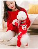 Vianočné bavlnené oblečenie s výplňou pre štyri nohy, novoročné oblečenie pre malých psov a mačky, šatka