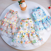 Letné oblečenie pre šteniatka Šaty Oblečenie pre psov Oblečenie pre domáce zvieratá Oblečenie pre psov Doplnky pre psov Čipkované jarné dievčenské šaty