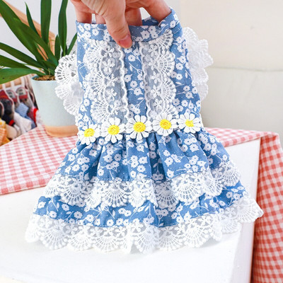 Letné oblečenie pre šteniatka Šaty Oblečenie pre psov Oblečenie pre domáce zvieratá Oblečenie pre psov Doplnky pre psov Čipkované jarné dievčenské šaty