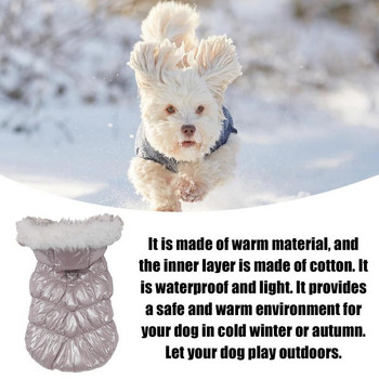 Χειμερινό παλτό για κατοικίδια Ζεστό μπουφάν για κουτάβια για κρύο φλις ρούχα για κατοικίδια Ρούχα με τρύπα για λουρί για μικρό και μεσαίο κατοικίδιο