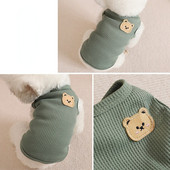 Vesta s vaflovým medvedíkom, oblečenie pre malých psov, priedušný tenký plyšový medvedík, jarné oblečenie pre malých a stredne veľkých psov, letné oblečenie