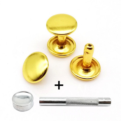 50 rinkinių 6/8/10 mm Aukštos kokybės metalinis dvigubas dangtelis, šoninis apvalus kniedės, odinis diržas, piniginės krepšys, batų drabužiai, nagų galvutės smaigalys su įrankiu